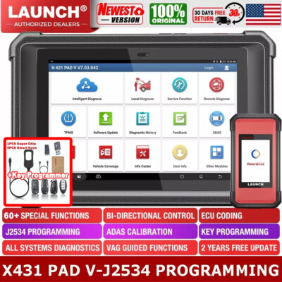 20%Off LAUNCH X431 PAD V II Car Diagnostic Scanner Key J2534 Programming Coding