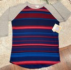 LuLaRoe Randy Tee Shirt 3/4 Sleeves Striped NWT S