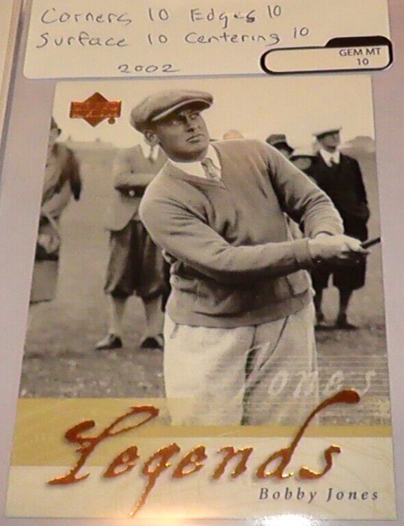 Bobby Jones Legends Card #56 Grade 10 Upper Deck 2002 PGA Tour Golf Best Amateur