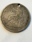 1874 Trade Silver Dollar Holed Good Details Historical Old US Coin Free Shipping