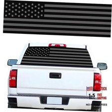 Rear Window Decals for Trucks - 65x17.3 in 65x17.3 IN Black American Flag-s
