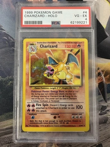 1999 Pokemon Base Set Unlimited 4 Charizard PSA 4 62199221 Graded Pokemon Cards