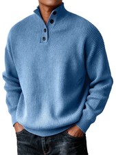 Men's Crew Neck Sweater Casual Knitted Pullover Warm Sweaters