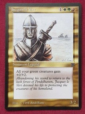 Magic The Gathering LEGENDS JACQUES LE VERT green/red/white card MTG