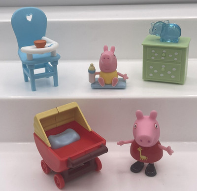 Peppa Pig Baby Alexander s Visit Set Stroller High Chair Night Stand Alexander