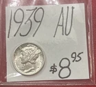 1939 Mercury Silver Dime (AU) About Uncirculated Cond! ENN Coins