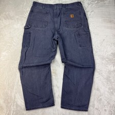 Carhartt Carpenter Pants Mens 40x30 Black Relaxed Dungaree Workwear 90s B11 PTB