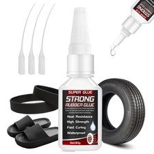 Rubber Glue, 30g Super Glue for Rubber, Tires, Seals, Gaskets, Shoe Soles, Ho...