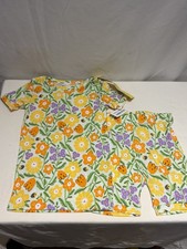 Pijama Old Navy, conjunto de 2 piezas para niños, pantalones cortos/manga corta, talla 2T, multi floral, nuevo con etiquetas