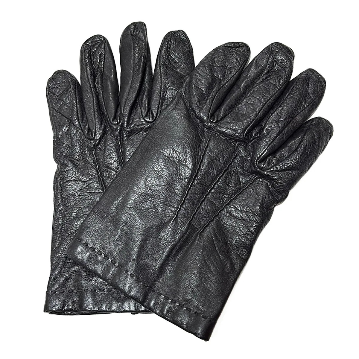 LANVIN - Black Leather Women's Gloves