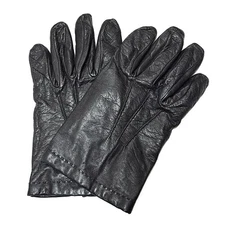 LANVIN - Black Leather Women's Gloves
