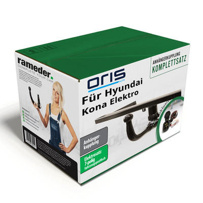 Oris Anhängerkupplung abnehmbar & 7pol ECS E-Satz für Hyundai Kona Elektro 17-23
