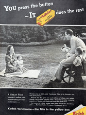 1946 Eastman Kodak Film Brownie Camera Pictures Verichrome Vintage Print Ad