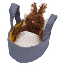 Manhattan Toy Moppettes Beau Bunny Stuffed Animal Playset with Bassinet  Pillow