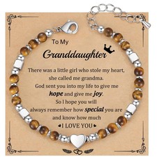 Daughter Bracelet from Mom Nature Stone Beads Jewelry Gift for Teens Women