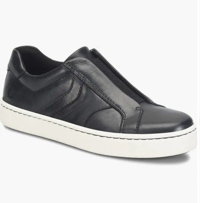Born Beck Slip-On Black Leather Casual Sneaker Shoes Mens 