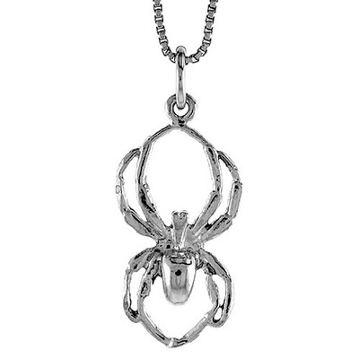 925 Sterling Silber Spinne Anhänger, 7/8 Zoll groß Charm Neu Goth Schmuck