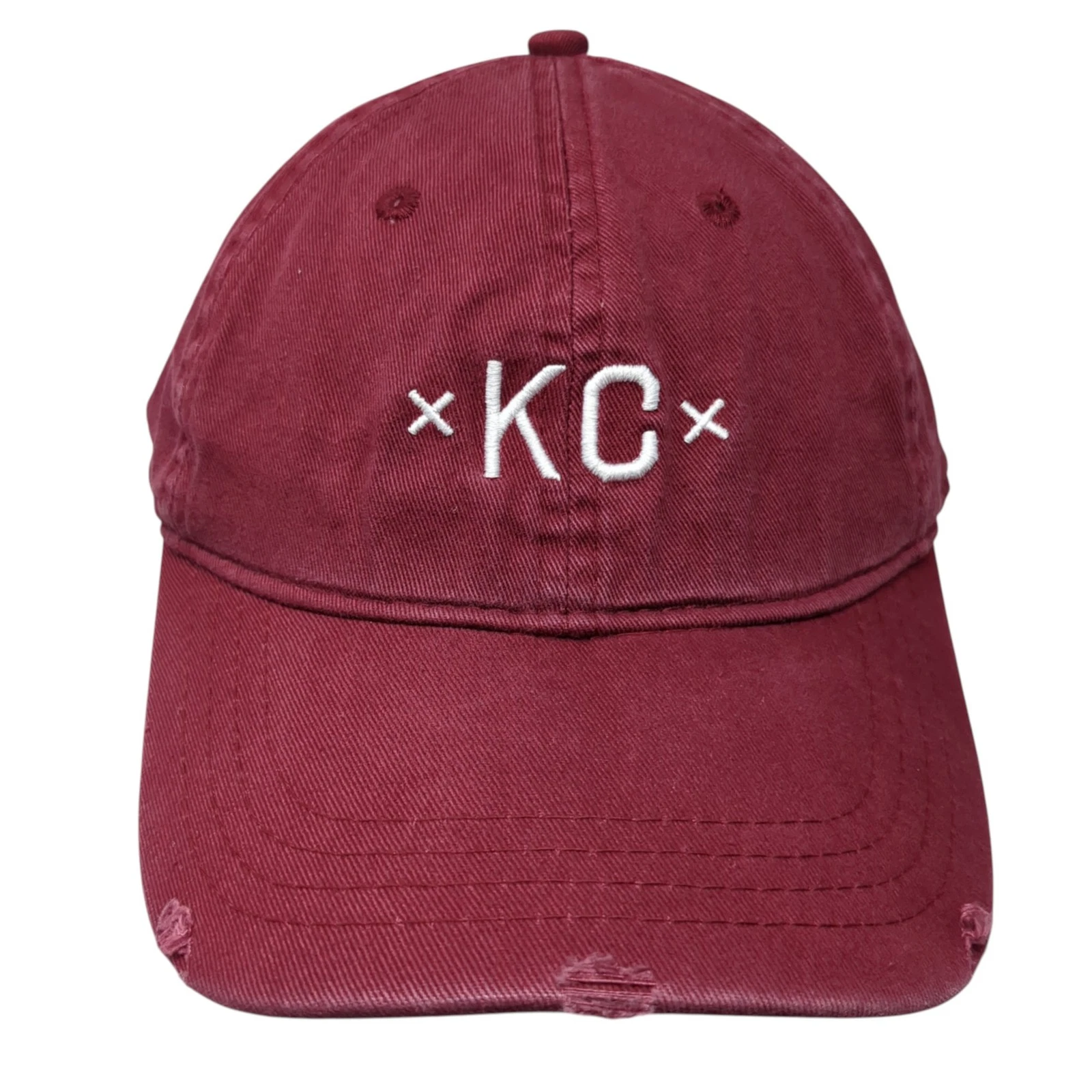 KC Slideback Hat Red One Size Adjustable Embroidered Made Urban Apparel