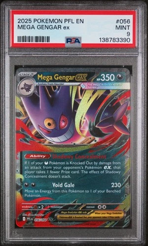 2025 POKEMON PFL EN-PHANTASMAL FLAMES #056 MEGA GENGAR EX PSA 9
