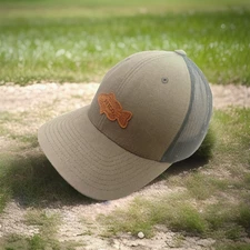 Aftco America Fish Tackle SnapBack Mesh Back Snapback Green Blue Leather Patch