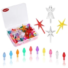 104 PCS Ceramic Christmas Tree Replacement Bulbs, 10 Colors Vintage Ceramic