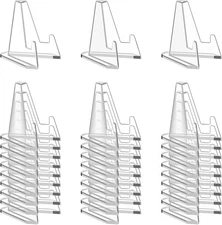 30 Pack Arcylic Card Display Stands, Mini Clear Easel Stand Holder for Sports Gr