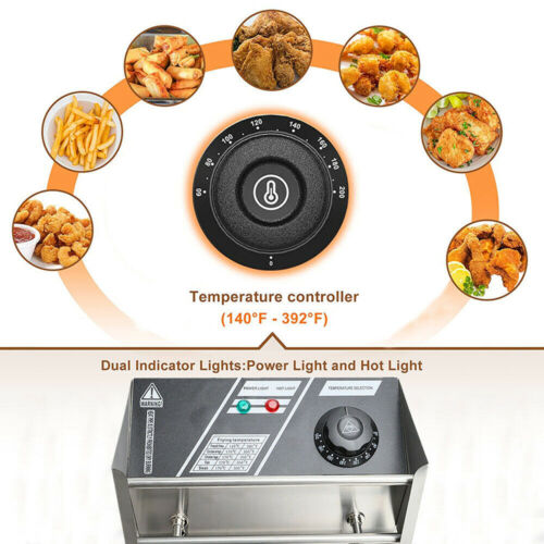 Öl-Friteuse Friteuse 6L/12L Edelstahl Profi Küche Kaltzonen Fritteuse Fritöse DE - Bild 28 von 28