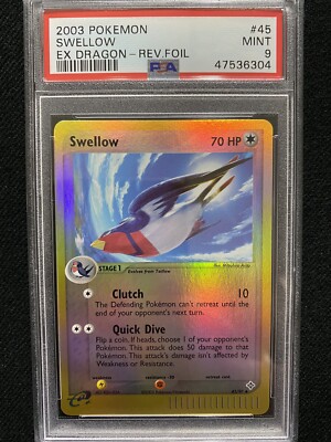 2003 Pokemon EX Dragon Swellow Reverse Foil 45/97 PSA 9 Mint | eBay