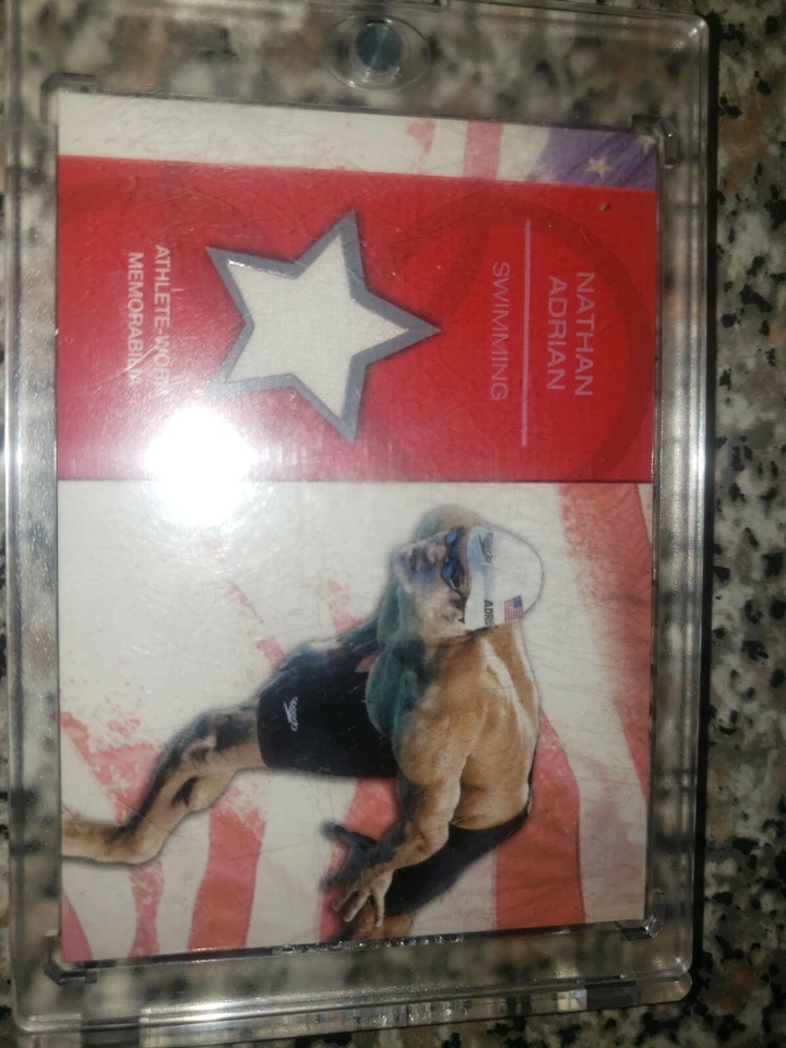 2012 Topps reliquia olímpica de Estados Unidos Nathan Adrian atleta usado #or-na natación  Foto 2 de 3