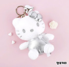 Sanrio Characters Official Plush Doll Series : Hello Kitty Silver Heart Keyrings