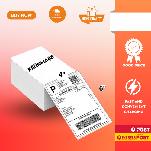 Thermal Direct Shipping Label 4x6 100x150mm 500 Labels Fan-Fold ...