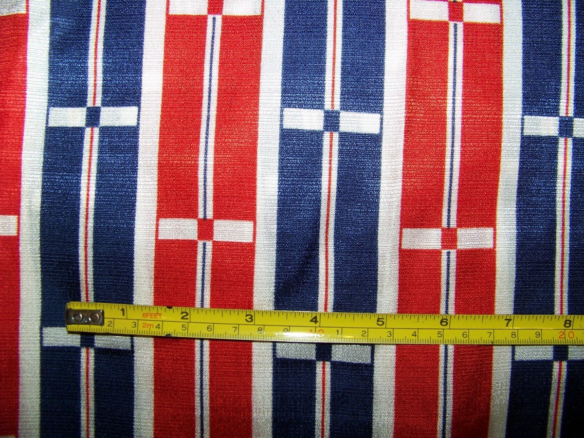 vintage USA fablic ラグ Vintage Cotton Flag Fabric Weilwood Ind. Red White Blue | eBay