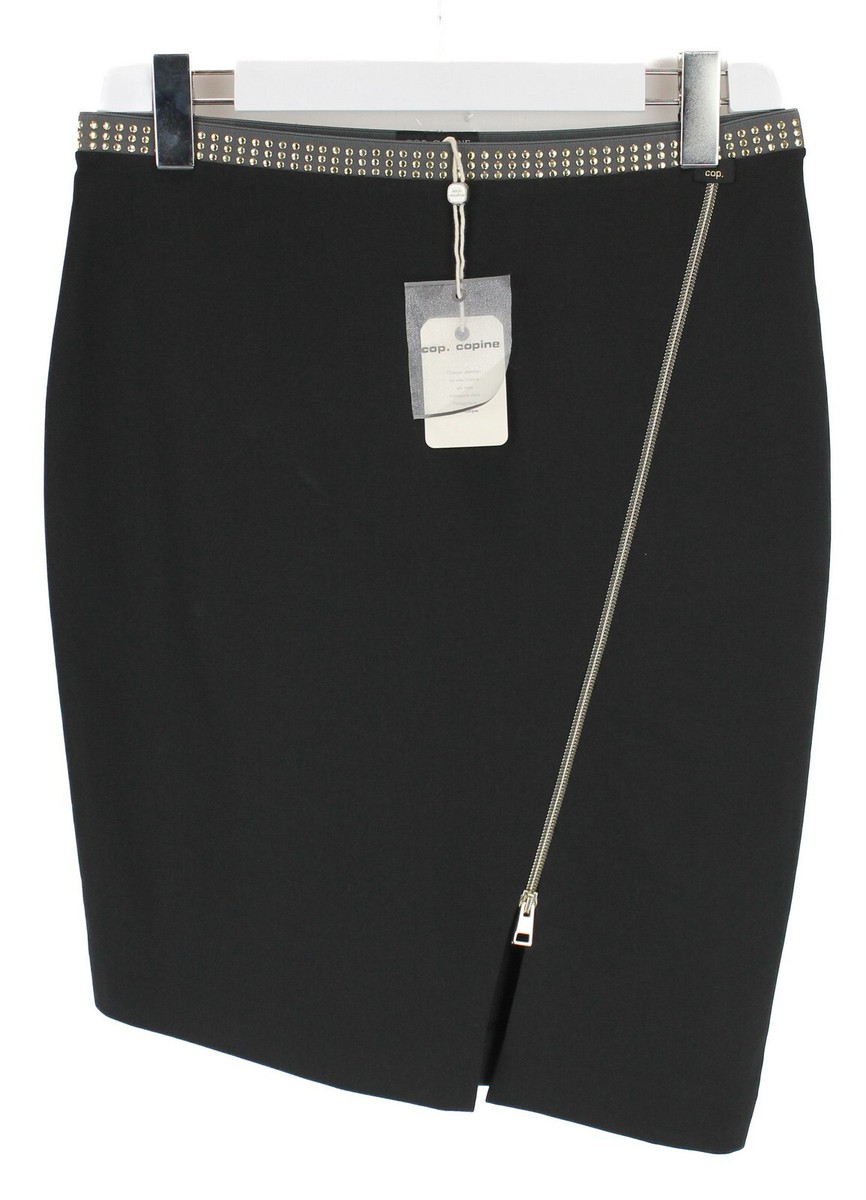 COP COPINE Rosay Skirt Women's (EU) 38 Asymmetric Tricot Front Zip