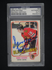 DENIS SAVARD SIGNED 1981-82 O-PEE-CHEE #63 RC WITH 