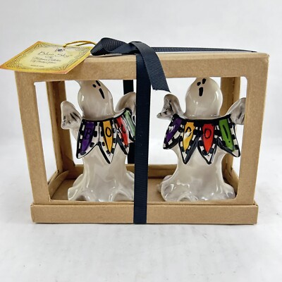 Blue Sky Clayworks Salt Pepper Shaker Halloween Ghosts Boo Unused Read