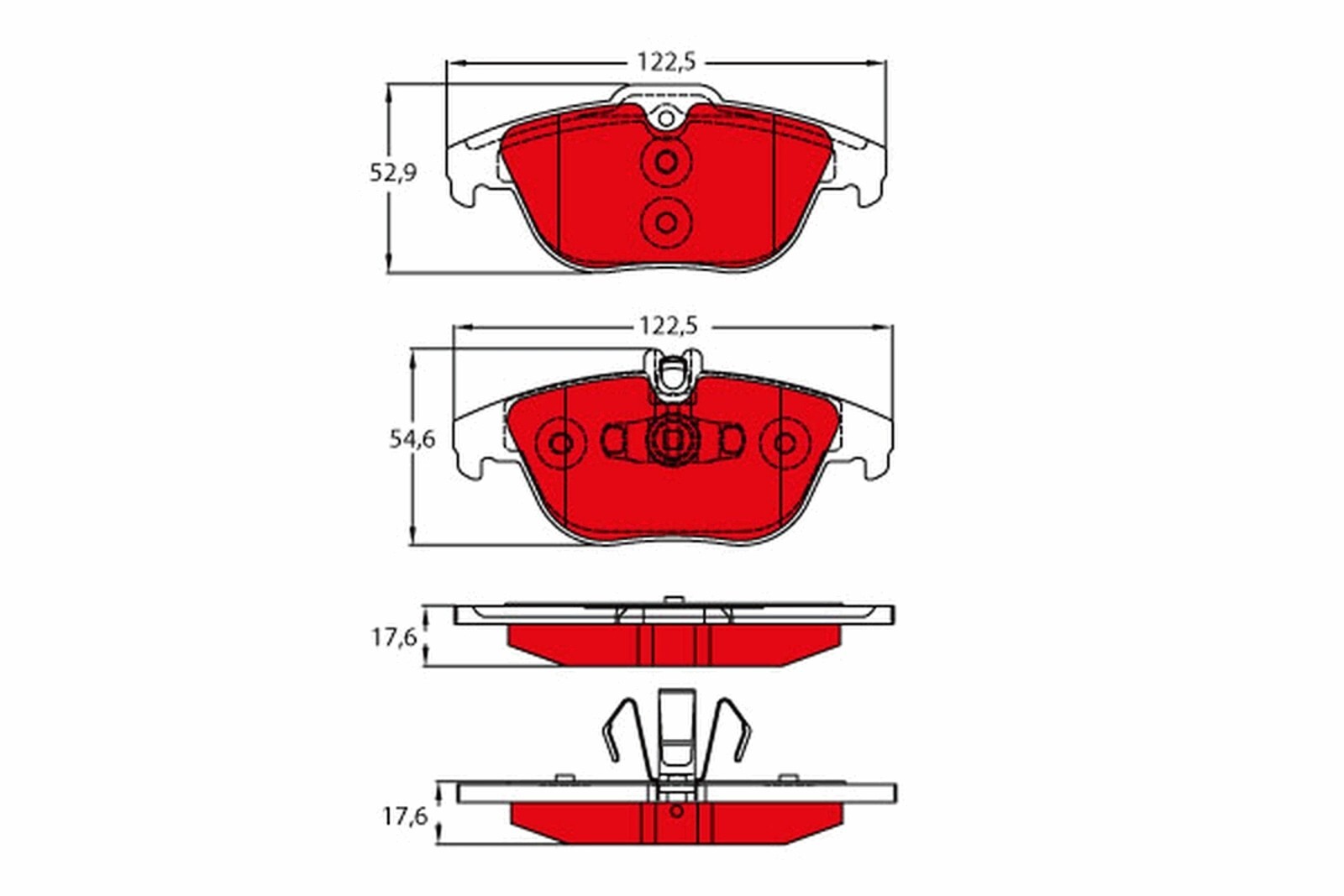 Plaquettes de frein DTEC Cotec anti-poussière pour Mercedes W204 et X204 sans jantes noires