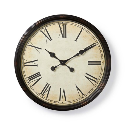 OROLOGIO DA PARETE 50 cm STILE ANTICO CON NUMERI ROMANI CORNICE SCURA | eBay