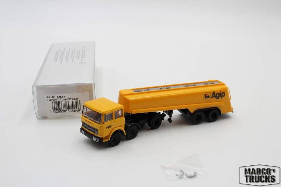 Brekina Fiat 691T Tanksattelzug "AGIP" (I) Nr. 58584 1:87 /BRN1094