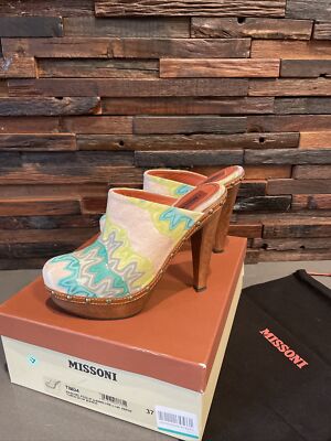 Missoni Zig Zag Mules Clogs Heels 37/7 gently pre-owned with box and dust bag
