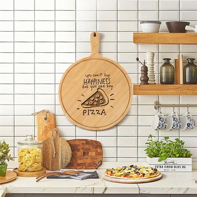 9 Zoll Rund Holz Hackbrett Schneiden Servieren Pizza Tablett Massivholz