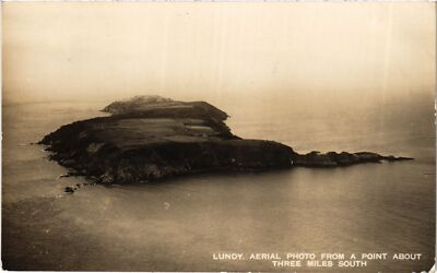 PC DEVON LUNDY AERIAL PHOTO FROM THREE MILES SOUTH ENGLAND (u2774)