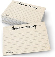 Share a Memory Card 40 Cards 4" x 6" - for Celebration of Life Bday Memorial