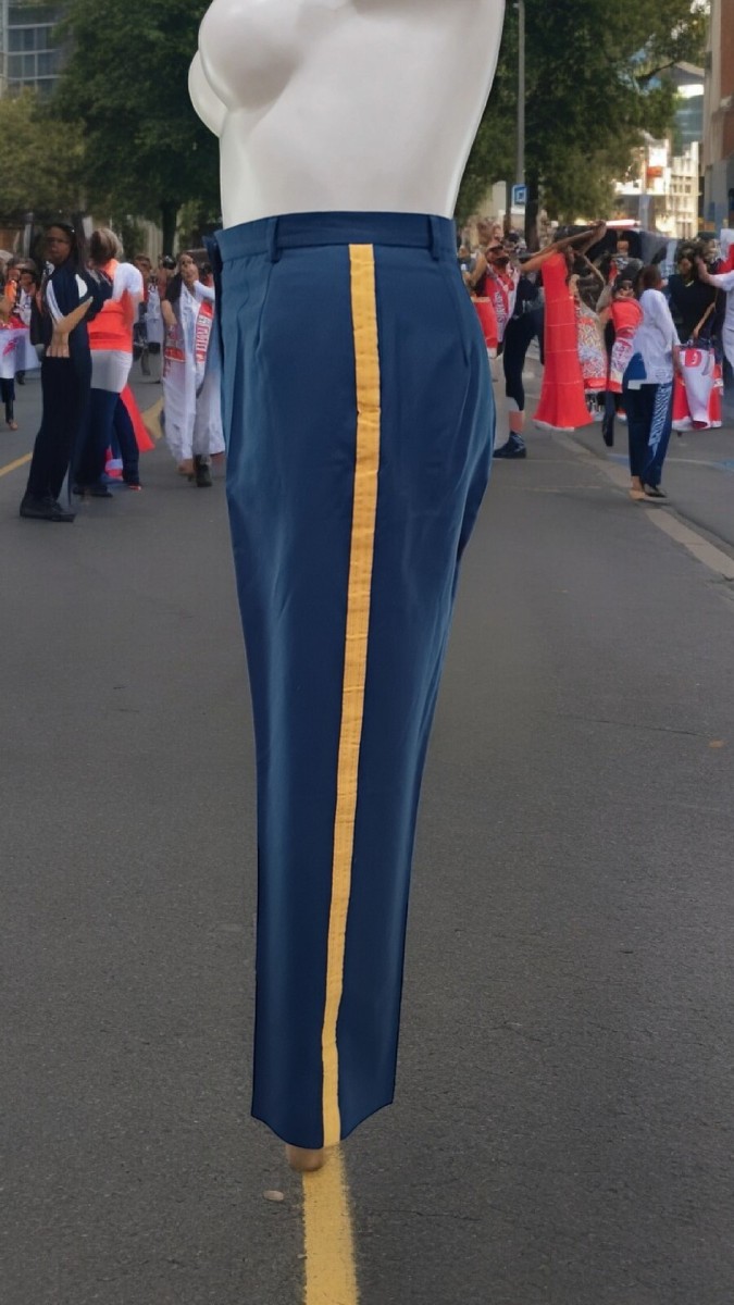 Vintage PANTS MARCHING BAND STRIPED SIDES US Army Dress Blue