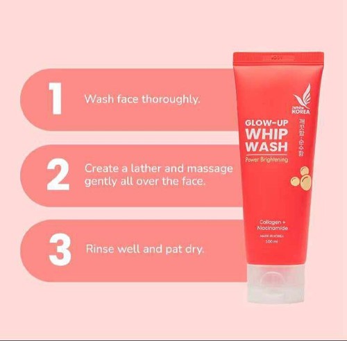 iWhite Korea Glow-Up Whip Wash Power Brightening 100ml with Collagen PLUS - 第 4/9 張圖片