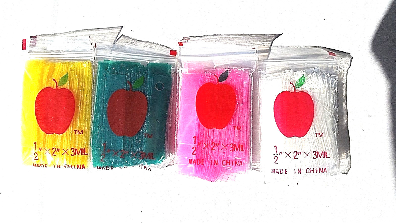 MINI OPEN-END BAGS 1000 1/2"X2"X3MIL 5/8"X2"X3MIL 3/4"X2"X3MIL 3/4"X3"X3 1"X2"X3