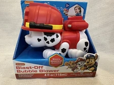 Paw Patrol Blast Off Bubble Blower Marshall Nickelodeon Ages 3+ Requires 3 "AAA"
