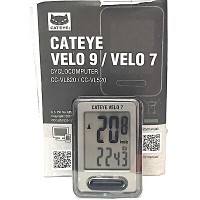 Cateye CC-VL520 Velo 7 Cyclocomputer Wired Bike Computer | * Unit Only*