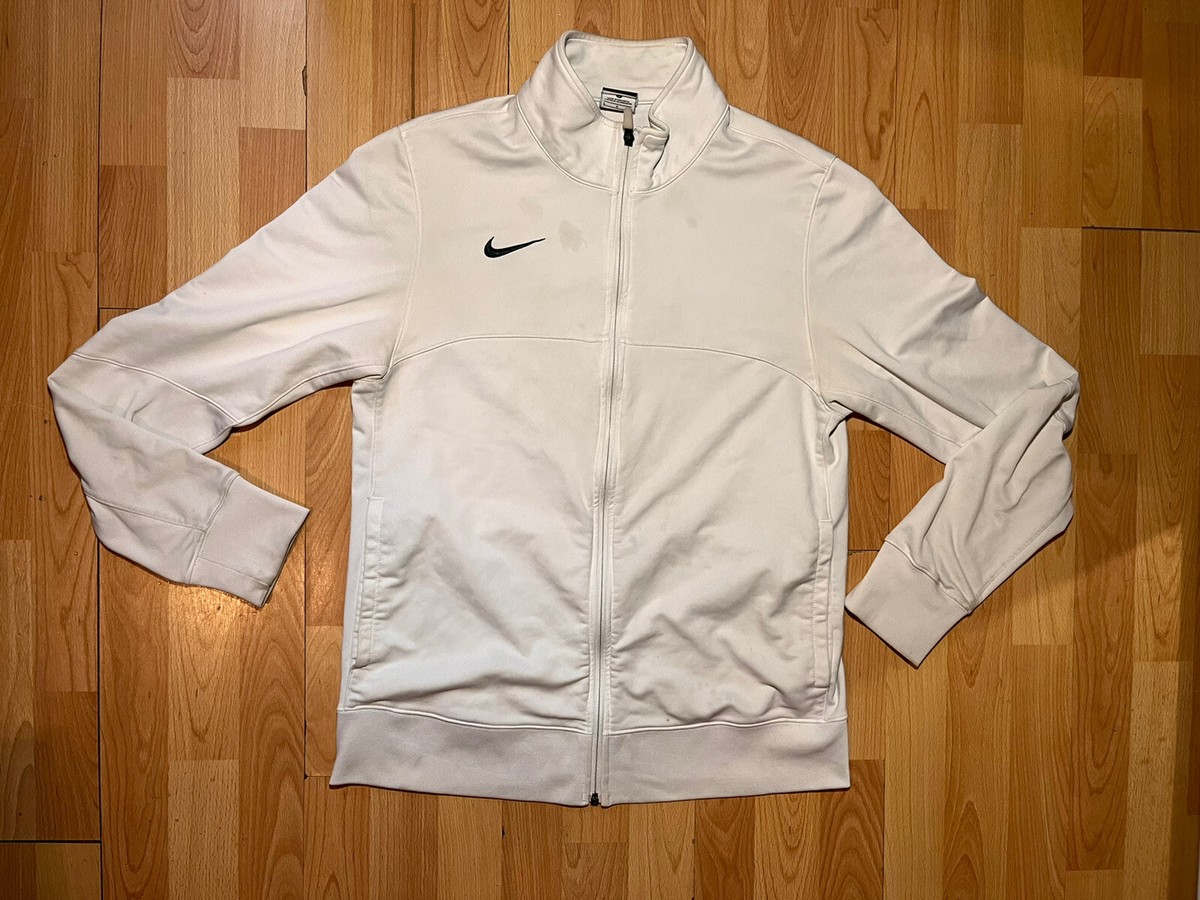 Nike Full Zip Jacket Womens Large White Long Sleeve Logo