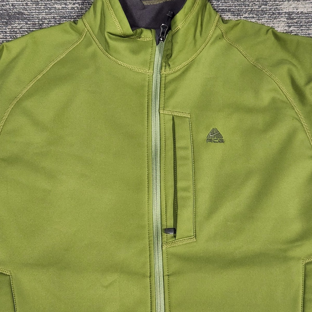 Nike ACG Jacket Mens Size L Zip Up Green Fleece Lined | eBay