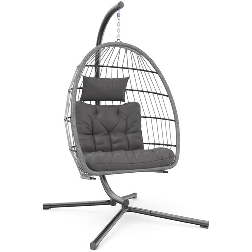 Patio Rattan Wicker Hanging Swing Egg Chair Hammock Chair Bedroom Porch Garden - Picture 4 of 10